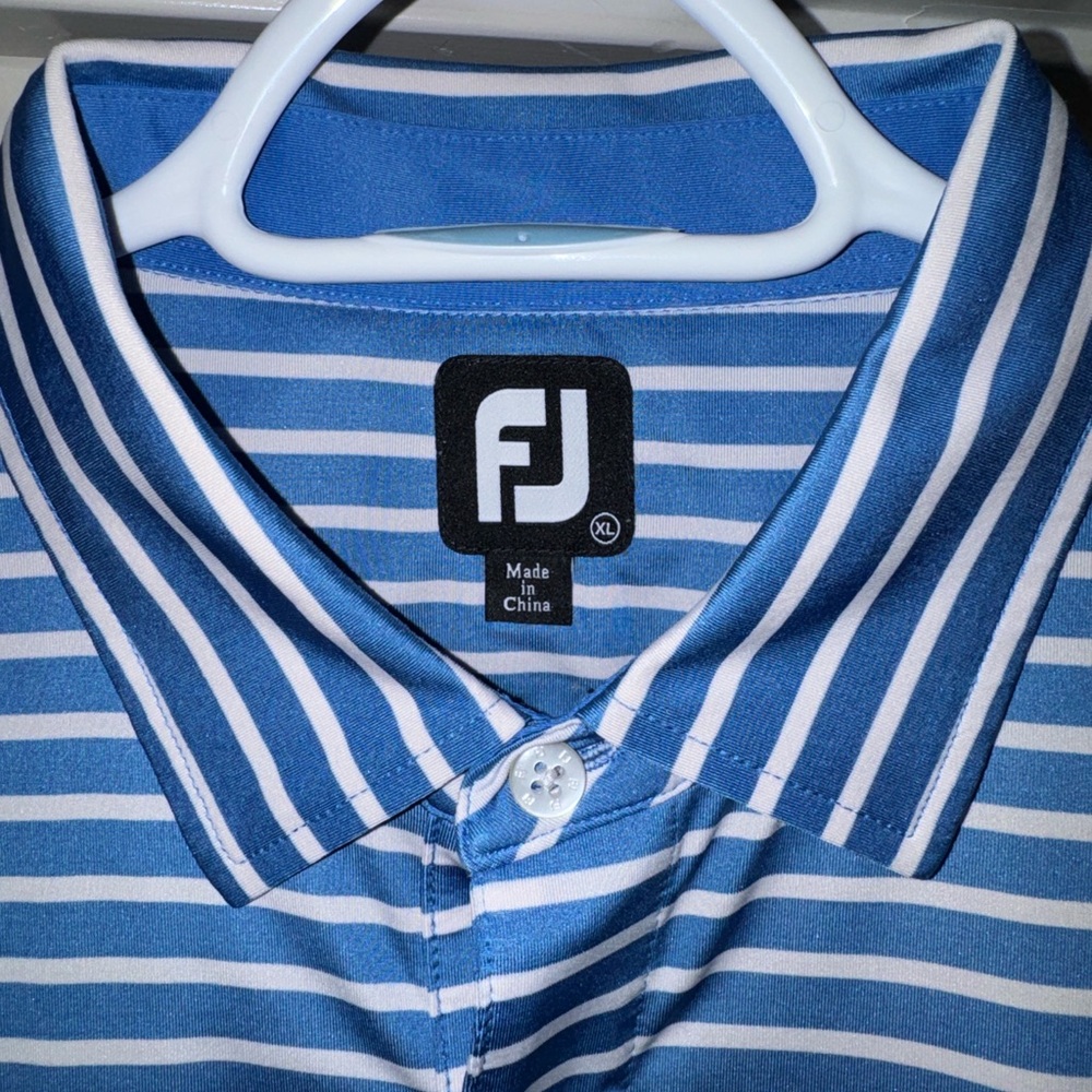 Elegant FootJoy Blue Striped Men's Polo Shirt